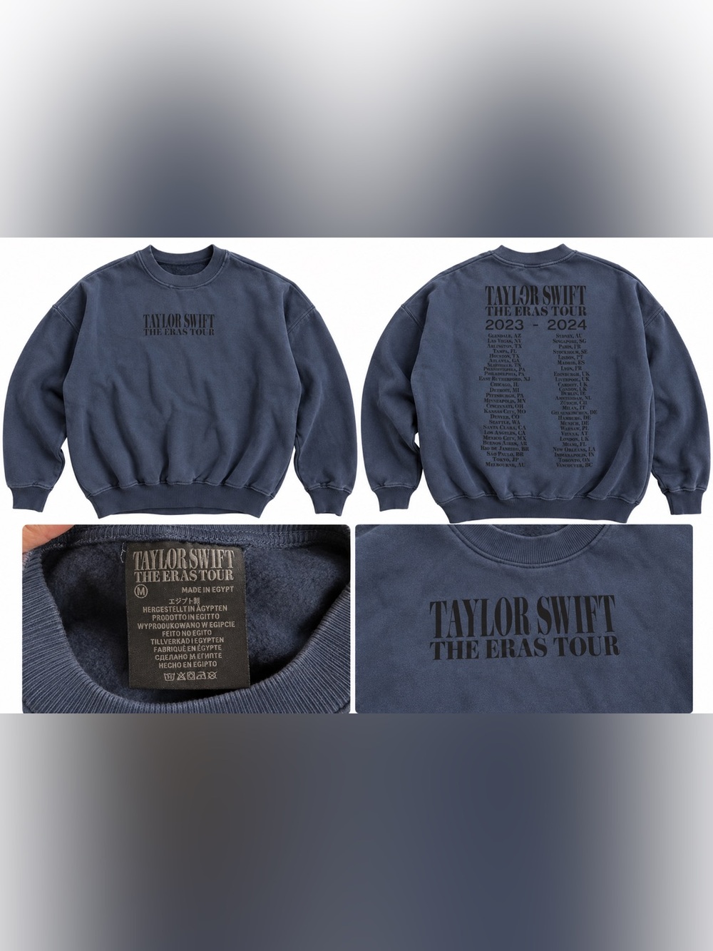 Taylor Swift The Eras Tour 2023–2024 Oversized Crewneck – Size M